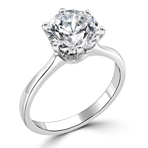 Classique 2 Carat Tiffany Style Engagement Sterling Silver Ring