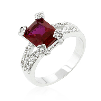 Engagement Ruby Cubic Zirconia Fashion Ring