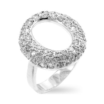 Pave Hooplet Silver Ring - Fashion Jewelry