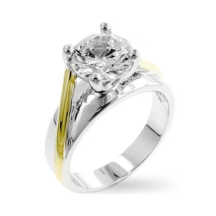 Tutone Solitaire Engagement Ring