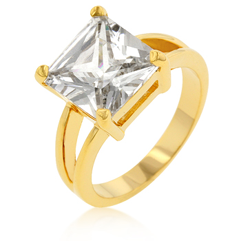 5 CT Princess Solitaire Crystal C\'este Di Amore Engagement Ring