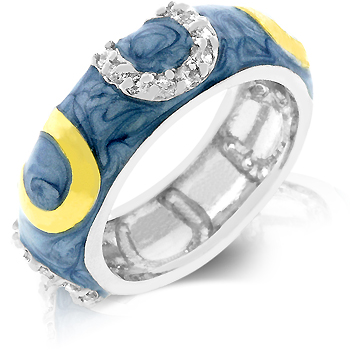 Blue Enamel Horseshoe Ring - A Gift with Passion