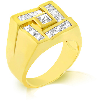 Contemporary Men\'s Pave Maze Ring