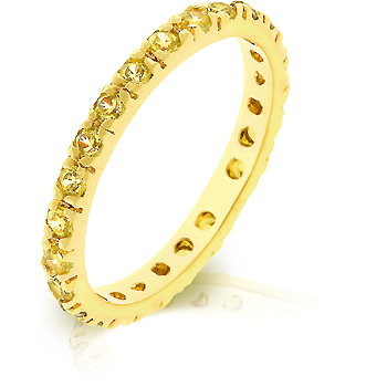 Yellow CZ Eternity Wedding Ring Fashion Jewelry Gifts
