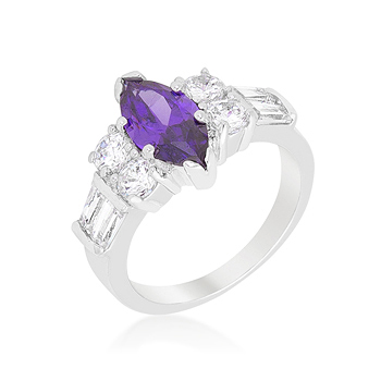 Amethyst Purple Elegant Cocktail Ring 4 CT