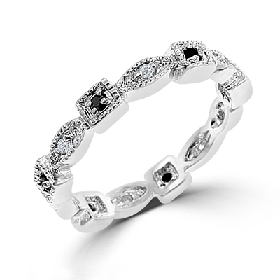Classic Square and Oval Eternity Wedding Band