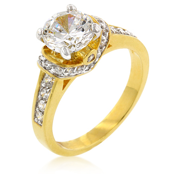Engagement 14K Gold Bonded Regal Ring with Unique Design