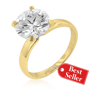 Timeless Gold Solitaire Silver Engagement Ring Under $100