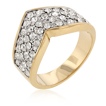 Chevron Pave Crystal Bridal Ring From DT Jewellers