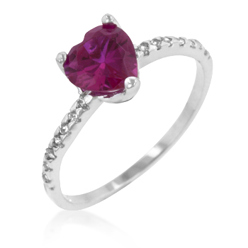 Ruby Red Heart Promise Ring - Jewelry Gifts