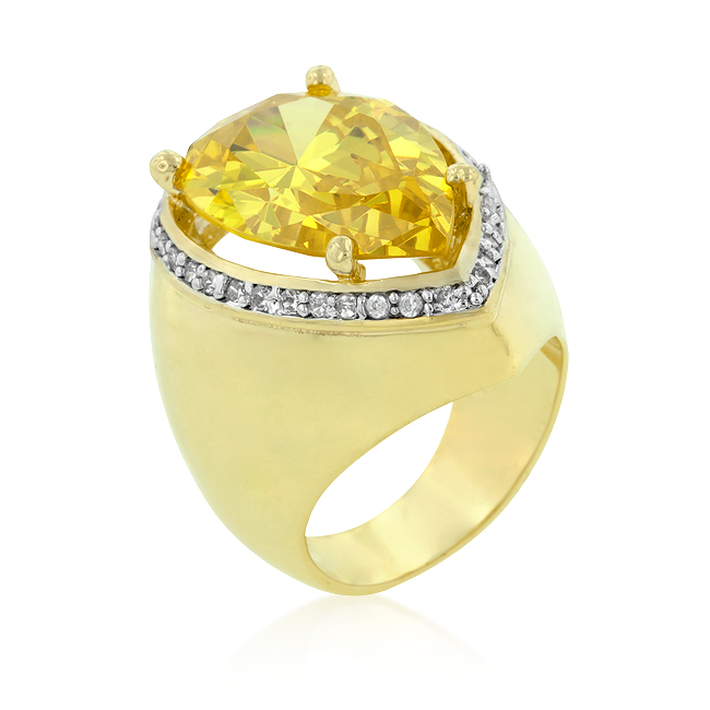 Yellow Pear CZ Cocktail Ring From DT Jewellers