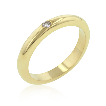 0.3 CARAT Solitaire CZ Golden Wedding Band Ring