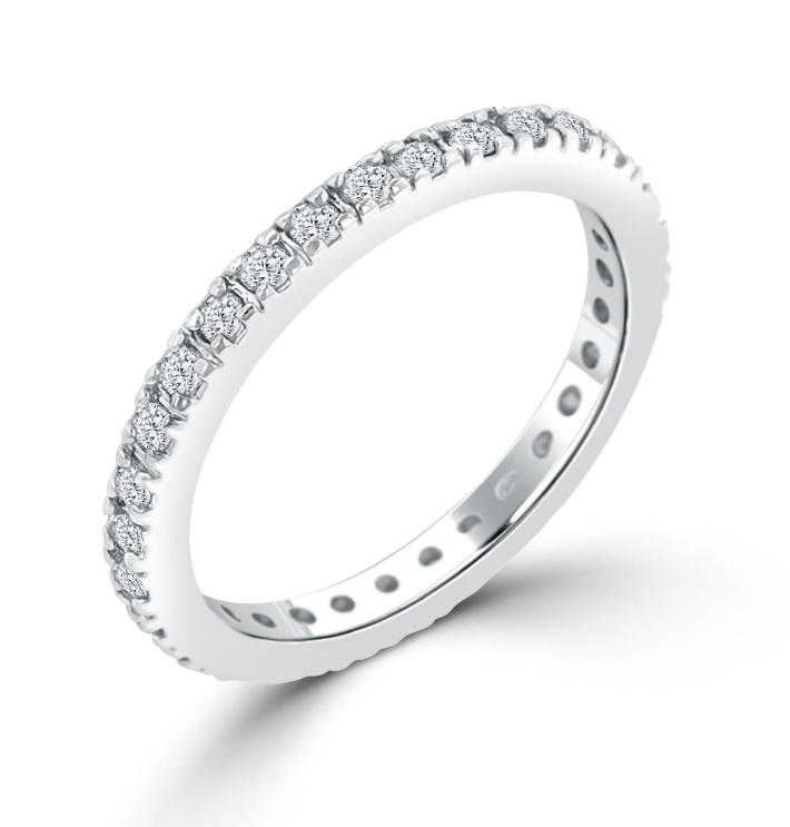 Delicate CZ Eternity Wedding Ring 1.5 CT Cubic Zirconia