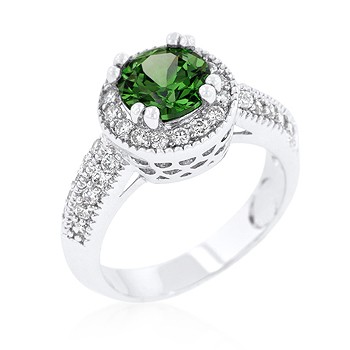 Bridal Emerald Halo Engagement Ring 4.2 CT