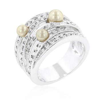 Fashion Champagne Pearl Cocktail Ring