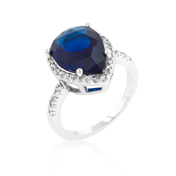 Wedding Sapphire CZ Drop Ring