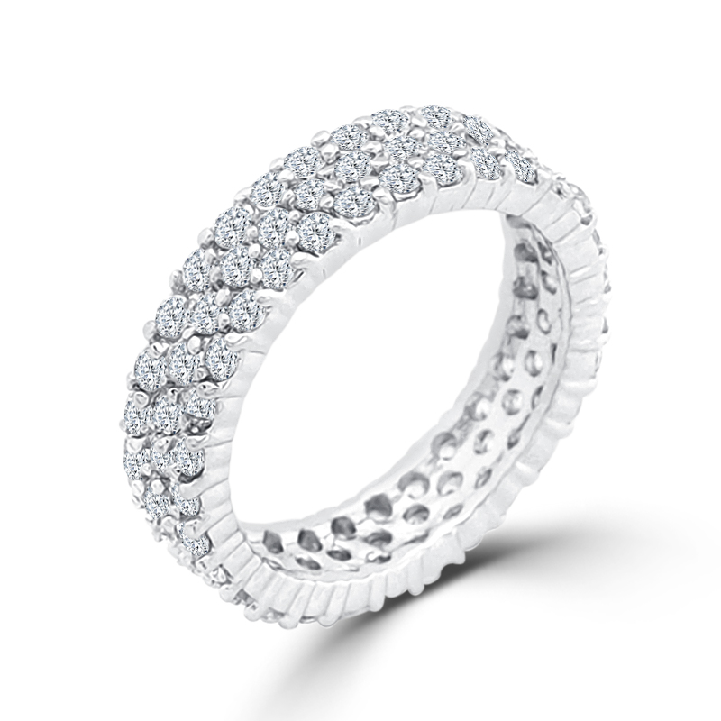 Exquisite Pave CZ Eternity Wedding Ring Under $100