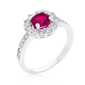 Bella Birthstone Engagement Ring in Pink .88 CT
