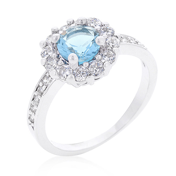 Bella Birthstone Engagement Ring in Blue .88 CT