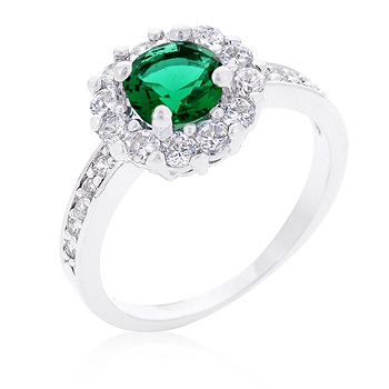 Bella Birthstone Engagement Ring in Green .88 CT