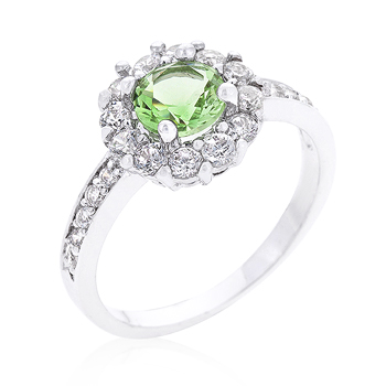 Bella Birthstone Engagement Ring in Green .88 CT