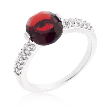 Red Oval Cubic Zirconia Engagement Ring 1.8 CT
