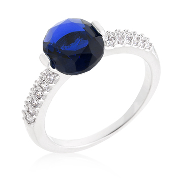 Blue Oval Cubic Zirconia Engagement Ring 1.8 CT
