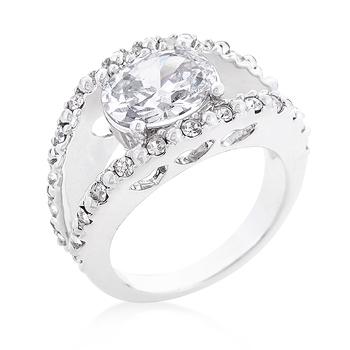 Clear Split Band Engagement Ring 1.2 CT