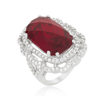 Red Cocktail Crest Ring 25.8 CT