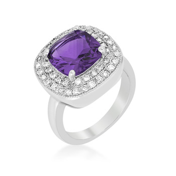 Classic Purple Bridal Cocktail Ring 4.1 CT