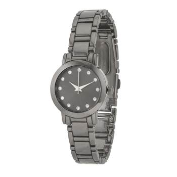 Gunmetal Watch With Crystals
