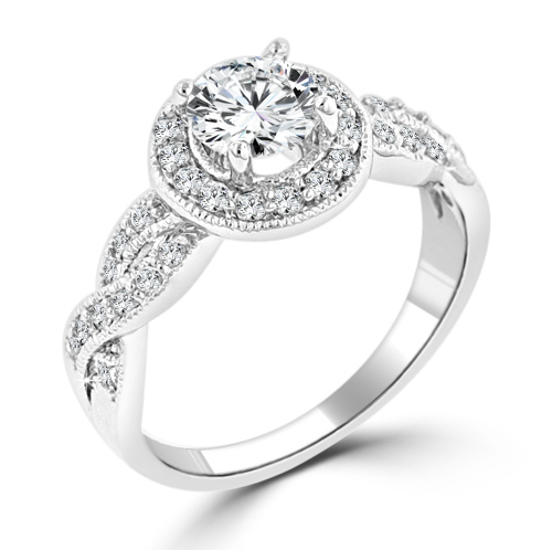 Designer Halo Cubic Zirconia Engagement Ring [CS-R08338R-C01]