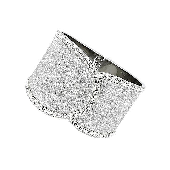 Silver Tone Fashion Bracelet Clear Top Grade Crystal