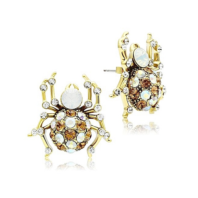 14K Gold Plated Fashion Earrings Multi Color Crystal