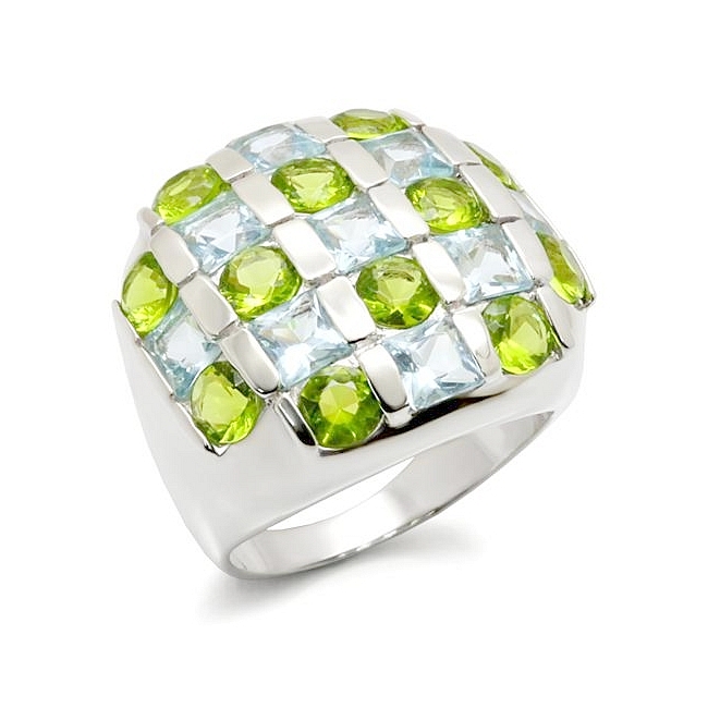 Sterling Silver .925 Ring Multi Color Cubic Zirconia