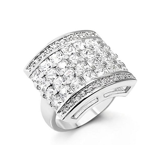 Classic Sterling Silver .925 Ring Clear Cubic Zirconia