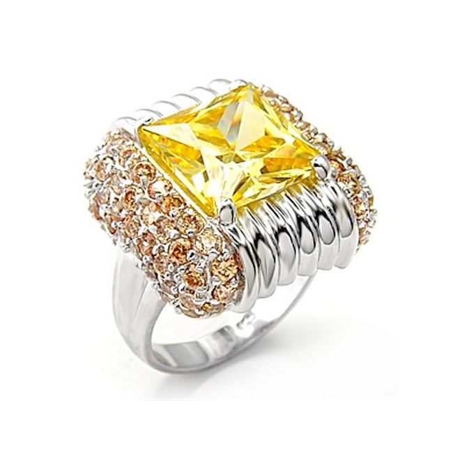 Exclusive Sterling Silver .925 Ring Topaz Cubic Zirconia