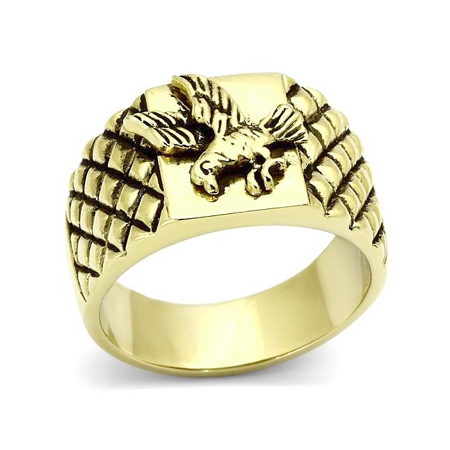 Petite 14K Gold Plated Masonic Mens Ring
