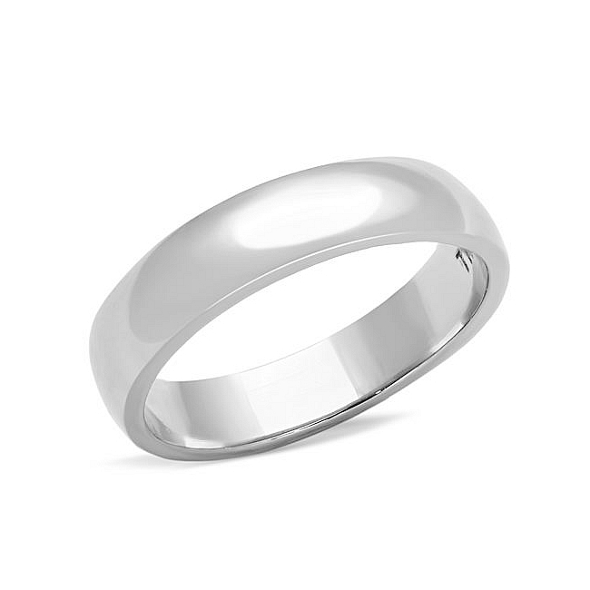 Classic Silver Tone Plain Wedding Band Ring