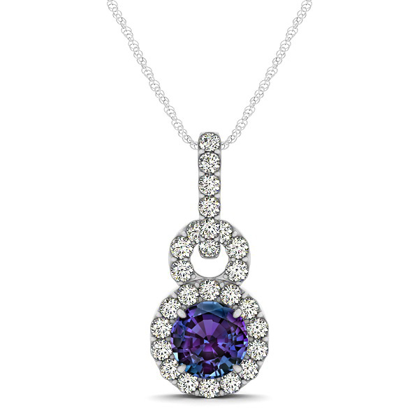 Stunning Infinity Halo Alexandrite Necklace
