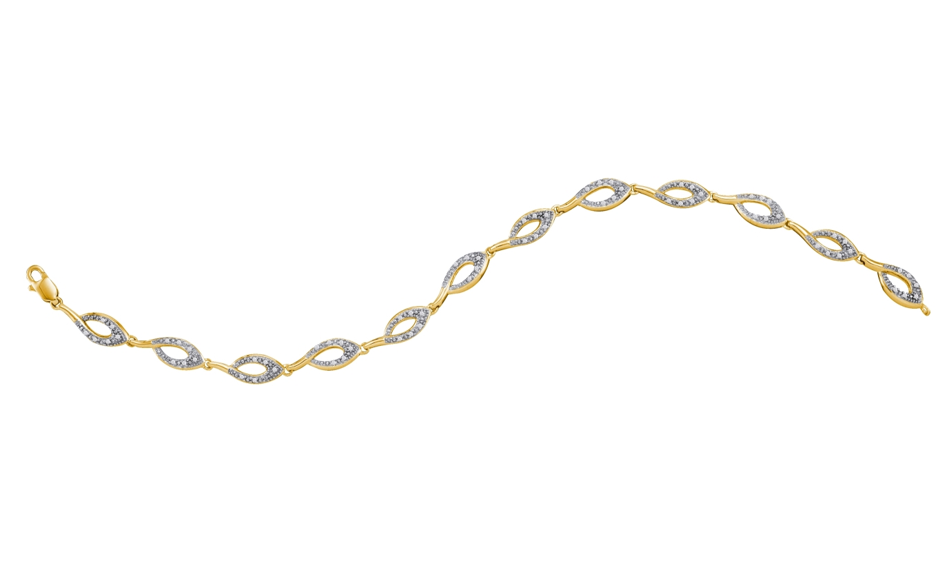 0.20 CT Diamond Pave Bracelet Yellow gold