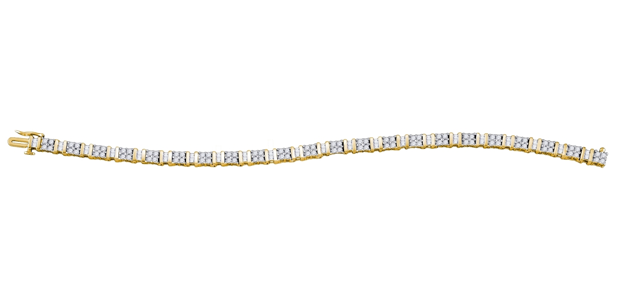 2.82 CT Diamond Bracelet 14K Yellow Gold