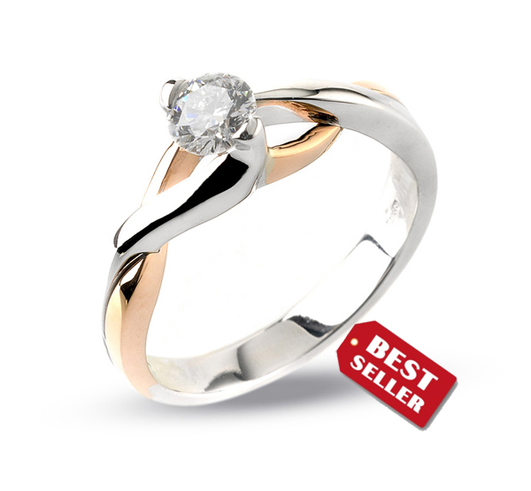 Unique Solitaire Engagement Ring 0.25 CT Diamond from Italy