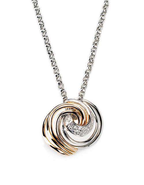 Italian Swirl 0.40 CT Diamond Necklace with Unique Design