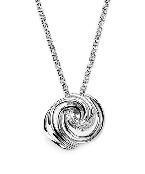 Italian Swirl 0.40 CT Diamond Necklace in 18K White Gold