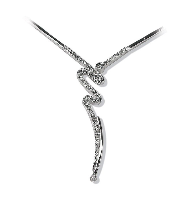 Italian Lightning Serpentine Necklace 0.66 CT Diamonds