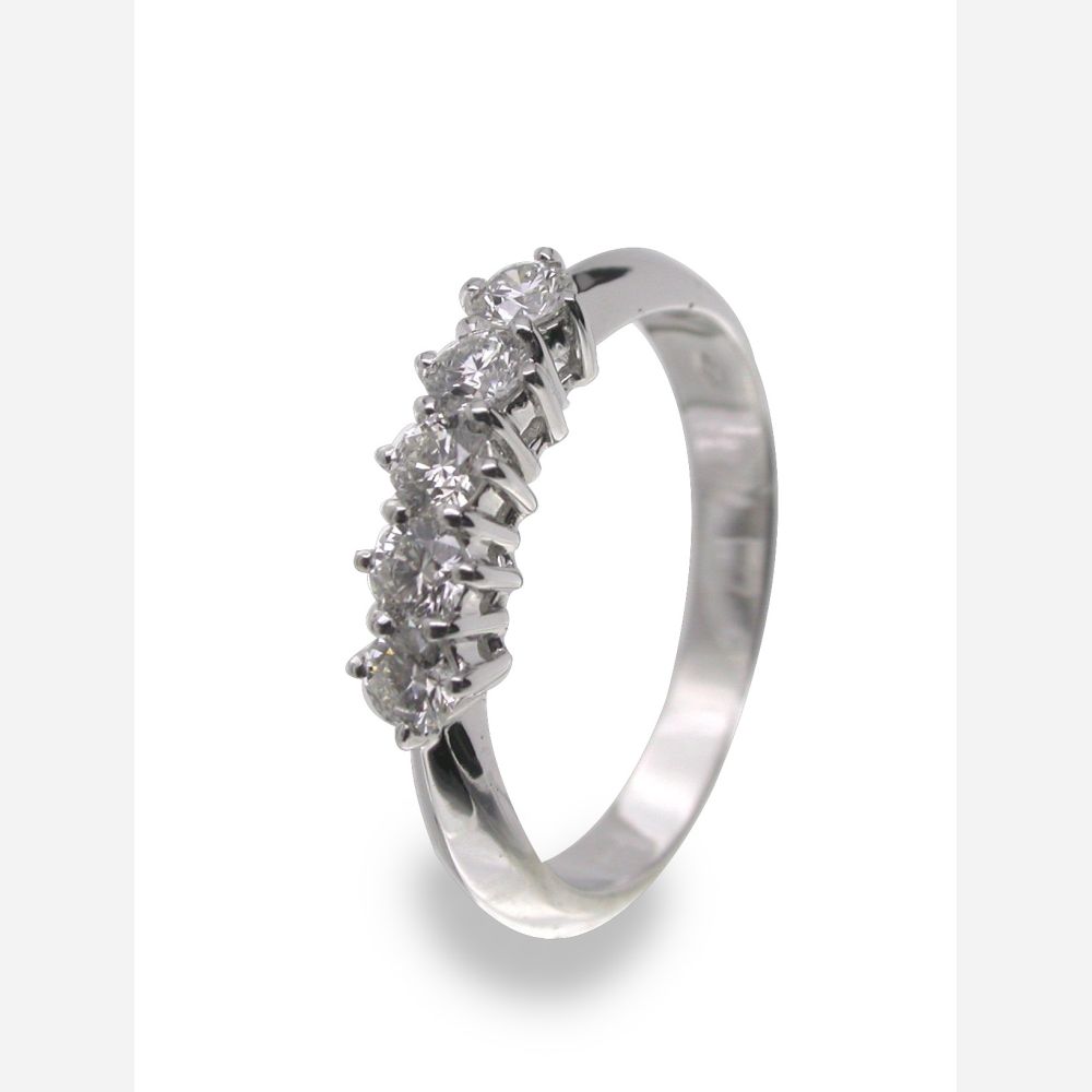 HALF A CARAT 5-Stone Italian Diamond Wedding Ring