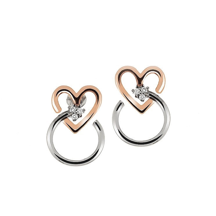 Unique Diamond Heart Earrings