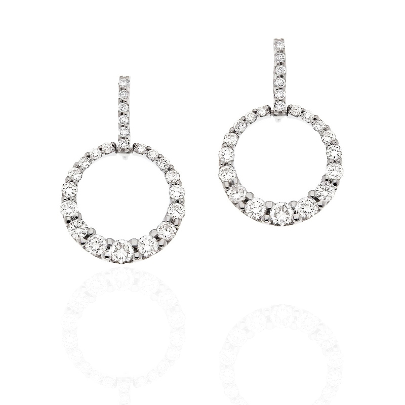 Fine Circle Gold Earrings 1CT
