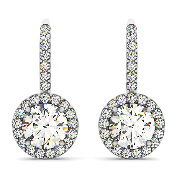 White Gold Diamond Earrings Fancy Shape
